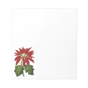 Kerstmis in vintage stijl, Rode Poinsettia Winterp Notitieblok