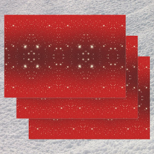 Kerstmis in vintage stijl, schitterende sterren in inpakpapier vel