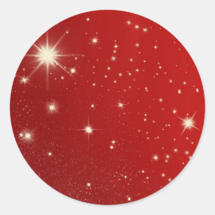 Kerstmis in vintage stijl, schitterende sterren in ronde sticker