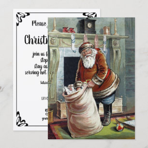 Kerstmis in vintage stijl, Sinterklaas bij de open Kaart