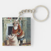 Kerstmis in vintage stijl, Sinterklaas bij de open Sleutelhanger (Achterkant)