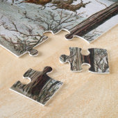 Kerstmis in vintage stijl, Sinterklaas met rendier Legpuzzel (Zijkant)