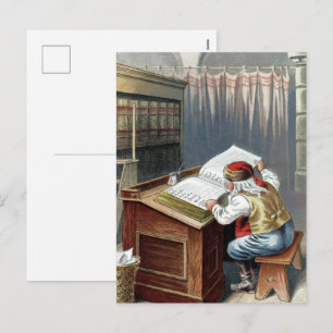 Kerstmis in vintage stijl, Sinterklaas stout of li Feestdagenkaart