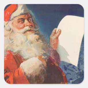 Kerstmis in vintage stijl, Sinterklaas stoute en b Vierkante Sticker