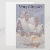 Kerstmis in vintage stijl, Sinterklaas werkplaats Briefpapier (Voorkant / Achterkant)