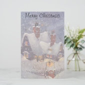 Kerstmis in vintage stijl, Sinterklaas werkplaats Briefpapier (Staand voorkant)