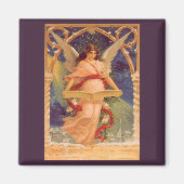 Kerstmis in vintage stijl, Victoriaanse engel lees Magneet (Voorkant)