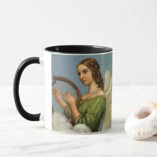 Kerstmis in vintage stijl, Victoriaanse engel met  Mok