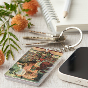 Kerstmis in vintage stijl, Victoriaanse Kerstman K Sleutelhanger
