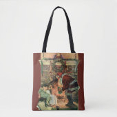 Kerstmis in vintage stijl, Victoriaanse Kerstman K Tote Bag (Voorkant)
