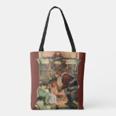 Kerstmis in vintage stijl, Victoriaanse Kerstman K Tote Bag (Achterkant)