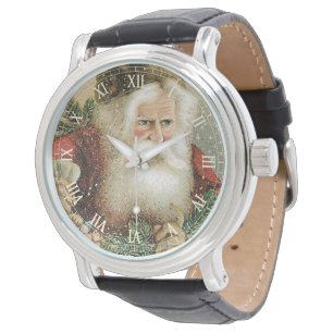 Kerstmis in vintage stijl, Victoriaanse Kerstman m Horloge