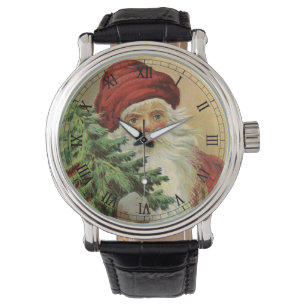 Kerstmis in vintage stijl, Victoriaanse Kerstman m Horloge