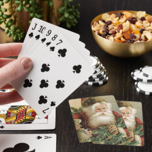 Kerstmis in vintage stijl, Victoriaanse Kerstman m Pokerkaarten