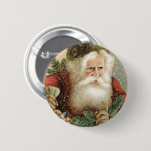 Kerstmis in vintage stijl, Victoriaanse Kerstman m Ronde Button 5,7 Cm