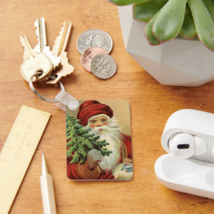 Kerstmis in vintage stijl, Victoriaanse Kerstman m Sleutelhanger