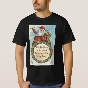 Kerstmis in vintage stijl, Victoriaanse Kerstman o T-shirt