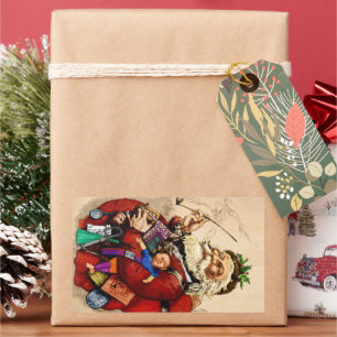 Kerstmis in vintage stijl, Victoriaanse Kerstman P Rechthoekige Sticker