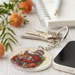 Kerstmis in vintage stijl, Victoriaanse Kerstman P Sleutelhanger