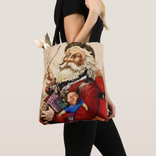 Kerstmis in vintage stijl, Victoriaanse Kerstman P Tote Bag