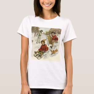 Kerstmis in vintage stijl, Victoriaanse kinderen s T-shirt