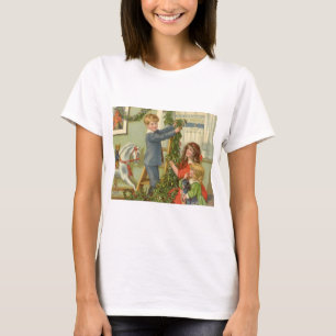Kerstmis in vintage stijl, Victoriaanse kinderen v T-shirt