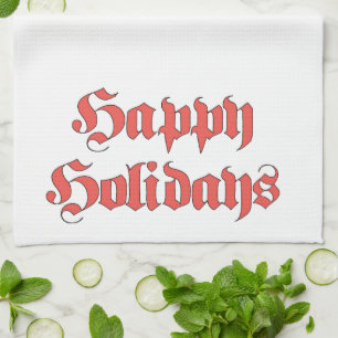 Kerstmis in vintage stijl, vrolijke feestdagen tek theedoek