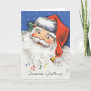 Kerstmis in vintage stijl, vrolijke Kerstman met m Feestdagen Kaart