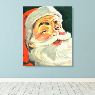 Kerstmis in vintage stijl, vrolijke retro 50's Ker Canvas Afdruk