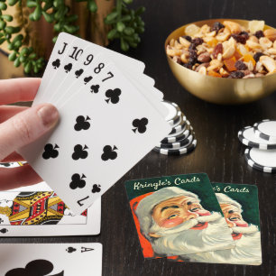 Kerstmis in vintage stijl, vrolijke retro 50's Ker Pokerkaarten