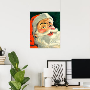 Kerstmis in vintage stijl, vrolijke retro 50's ker poster