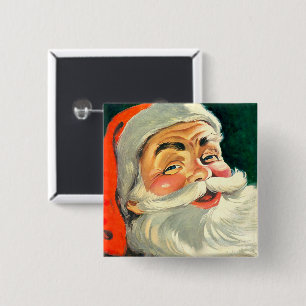 Kerstmis in vintage stijl, vrolijke retro 50's Ker Vierkante Button 5,1 Cm