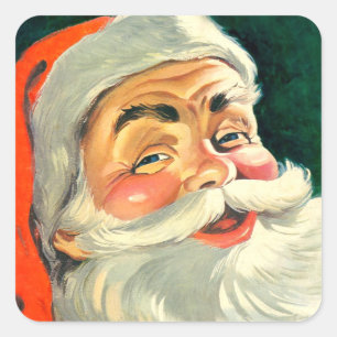 Kerstmis in vintage stijl, vrolijke retro 50's Ker Vierkante Sticker
