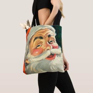 Kerstmis in vintage stijl, vrolijke retro Santa Cl Tote Bag