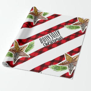 Kerstmis in vrolijke rood-witte tinten cadeaupapier