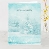 Kerstmis in warmtecawater kaart (Gele Bloem)