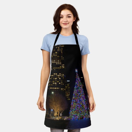 Kerstmis in Warren Park Night Apron Schort (Gedragen)