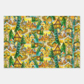 Kerstmis in Whimsical Village in verschillende lic Inpakpapier Vel (Voorkant 3)