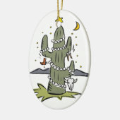 Kerstmis in woestijn keramisch ornament (Links)