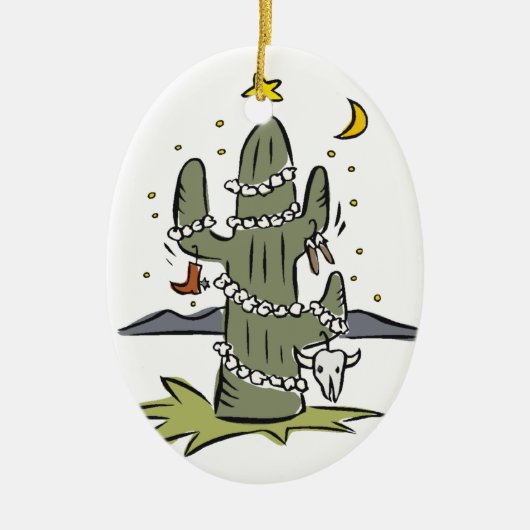 Kerstmis in woestijn keramisch ornament (Voorkant)