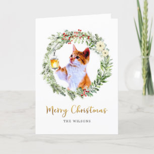 Kerstmis in Wreate met lantaarn Feestdagen Kaart