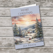 Kerstmis in Wyoming Mountain Cabin Feestdagen Kaart