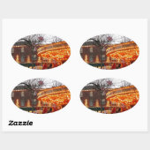 Kerstmis in York Ovale Sticker (Vel)