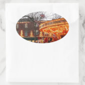 Kerstmis in York Ovale Sticker (Tas)