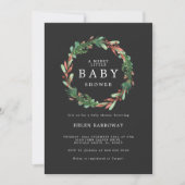 Kerstmis in zwart Baby shower Kaart (Voorkant)