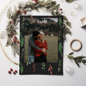 Kerstmis in zwart Baby shower Kaart