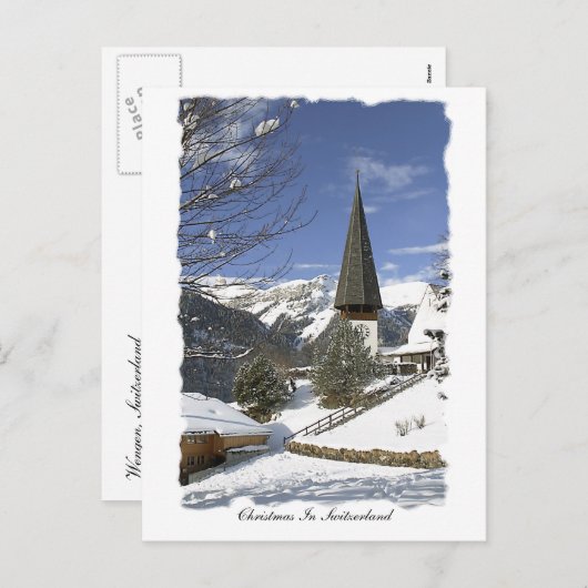 Kerstmis in Zwitserland Feestdagenkaart (Voorkant / Achterkant)