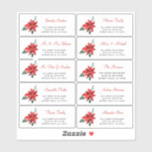 Kerstmis, individuele gast adresetiketten sticker (Vel)