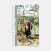 Kerstmis ingelijst Foto Sneeuwvlokken Wit Blauw Metalen Ornament (Voorkant links)