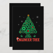 Kerstmis Ingenieur Boom Werktuigbouwkunde Feestdagenkaart (Voorkant / Achterkant)